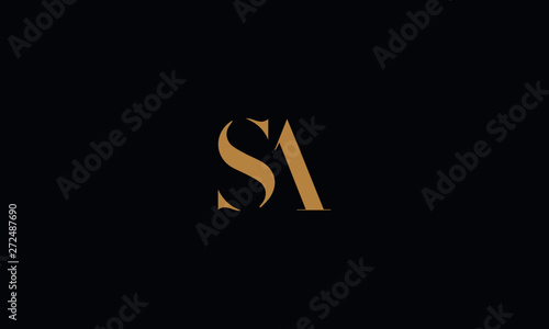SA logo design template vector illustration photo