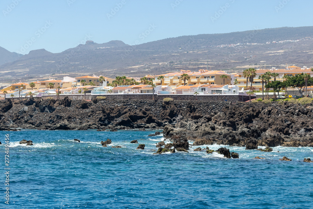 Little beach Arena in Puerto de Santiago city,Tenerife, Canary island, Spain.