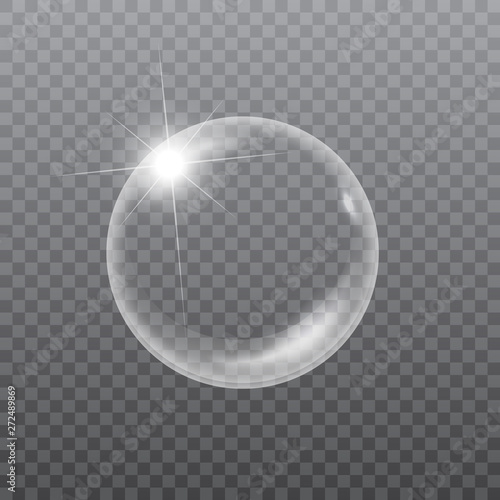 Soap or water bubble on transparent background. Vector