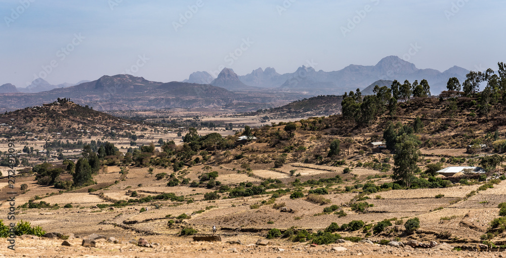 Landscape around historical city of Axum - Ethiopia Landscape around historical city of Axum - Ethiopia