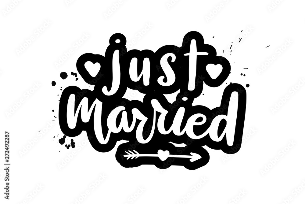 Obraz premium lettering just married