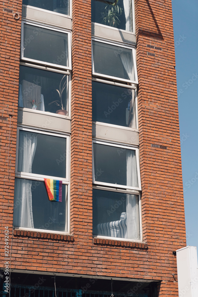 People With Rainbow Flags Attending a Gay pride People With Rainbow Flags Attending a Gay pride