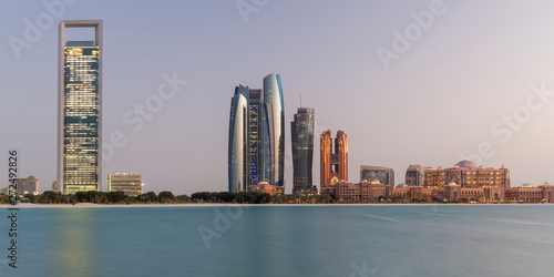 Emirates Palace and city skyline, Abu Dhabi, United Arab Emirates
