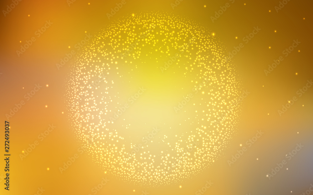 Dark Yellow vector texture with milky way stars.