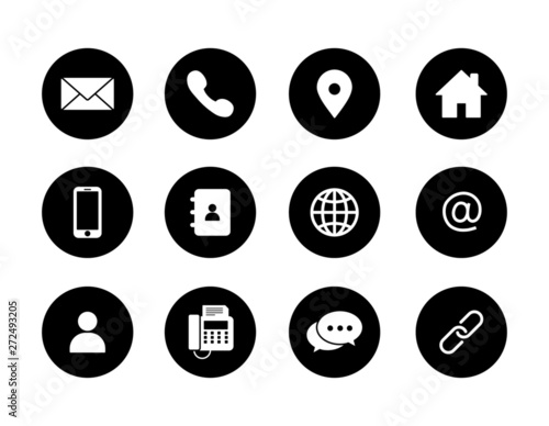 set of contact icons. isolated on white background. vector illustration. photo