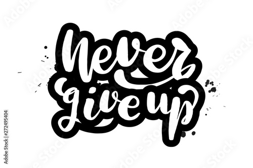 lettering never give up