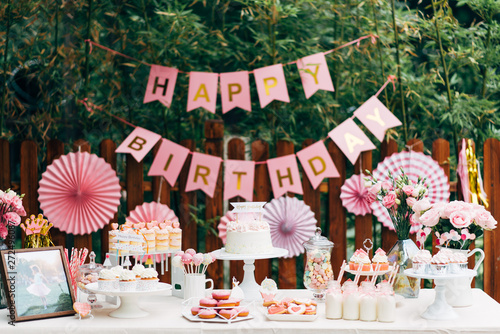 Dessert table on a birthday party
