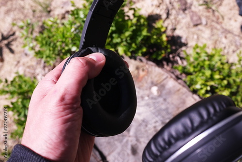 Bluetooth headphones for listening to music. Beautiful modern design. 