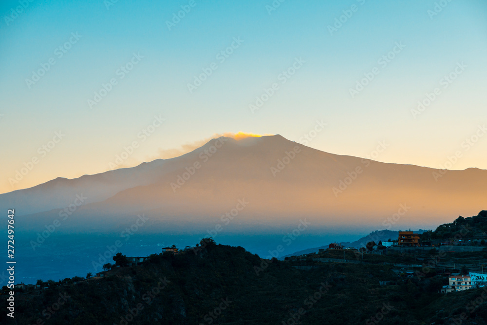 Etna volcano seen from Taormina. Sicily Etna volcano seen from Taormina. Sicily