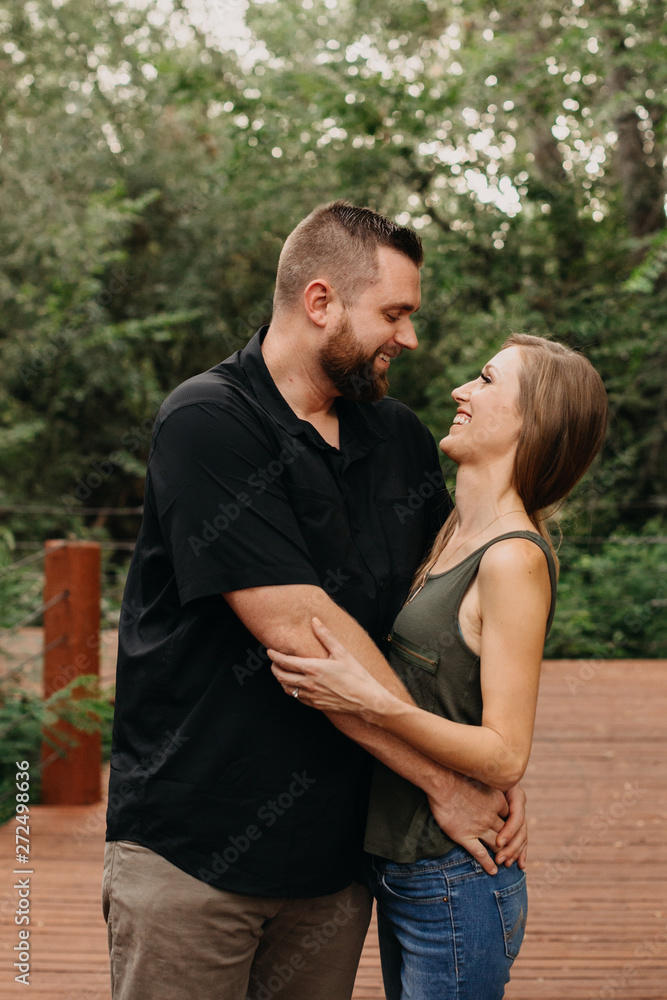 Couple Happily Embracing Couple Happily Embracing