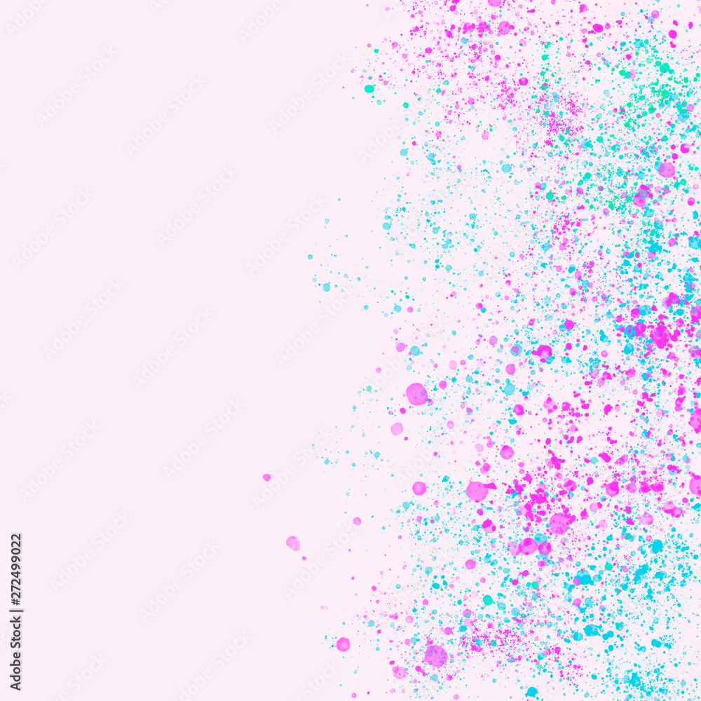 light blue and pink watercolor splashes on white background
