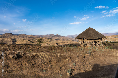 Landscape between Gheralta and Lalibela in Tigray  Ethiopia  Africa