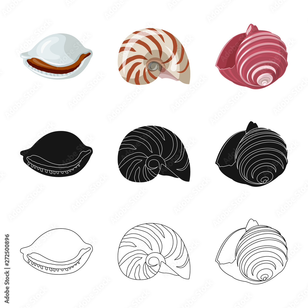 Vector illustration of animal and decoration symbol. Collection of animal and ocean vector icon for stock. Vector illustration of animal and decoration symbol. Collection of animal and ocean vector icon for stock.