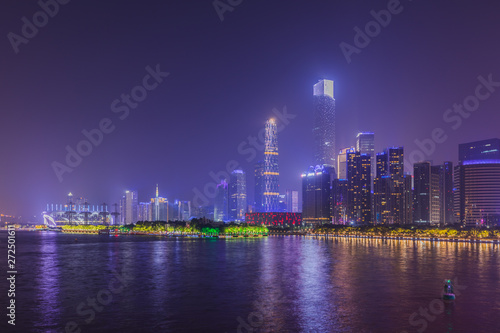 Nightview of Guangzhou central business area