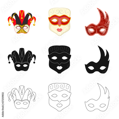 Vector illustration of luxury and celebration sign. Collection of luxury and hide  vector icon for stock.