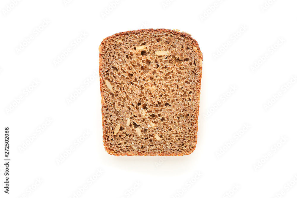 Rye bread piece isolated on white background. Bakery products Rye bread piece isolated on white background. Bakery products