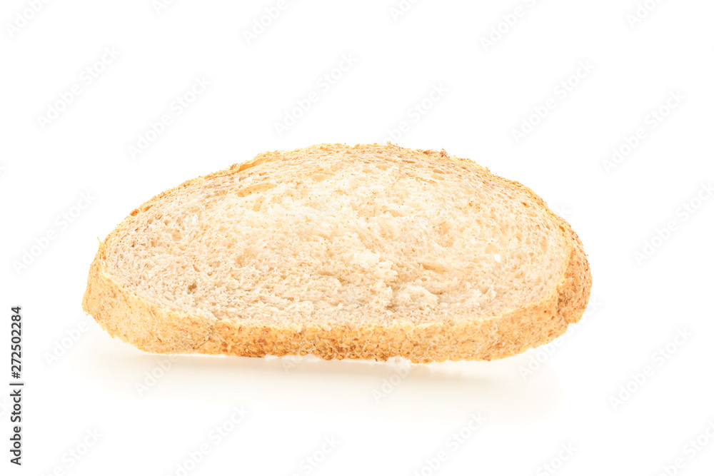 Wheat bread piece isolated on white background. Bakery products Wheat bread piece isolated on white background. Bakery products