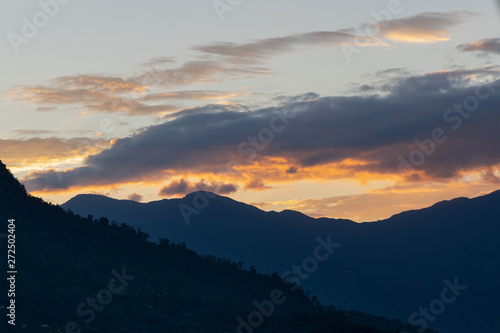 Sunset over Himalayan Mountain peaks