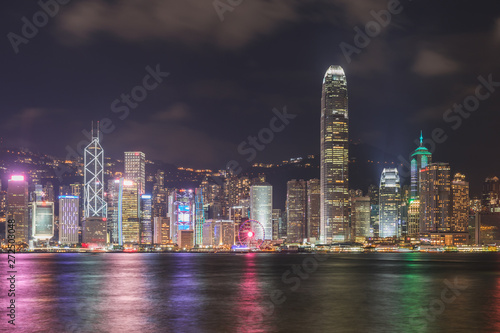Night view of the Victoria Habour in Hong Kong, China