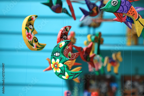 Obraz na plátně close up generic gift items in souvenir shop in Key West, Florida