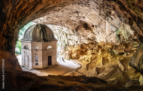 church inside cave in Italy - Marche - the temple of Valadier church near Frasassi caves in Genga Ancona