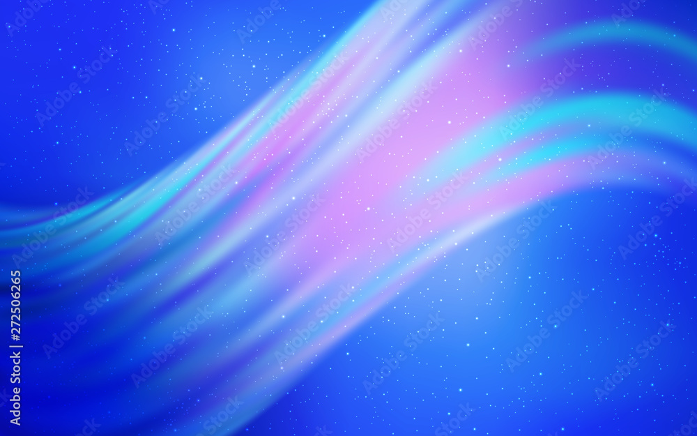 Obraz premium Light BLUE vector template with space stars.