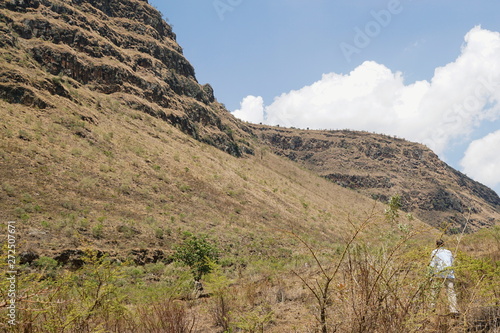 The panoramic mountain landscapes in Menengai Crater, Kenya photo