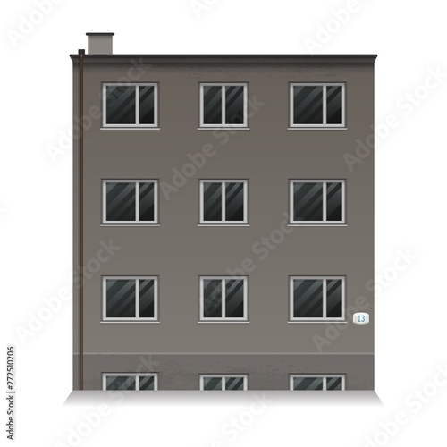 Illustration of a townhouse. Flat art style. Housing  real estate market  architecture design  property investment concept banner. Isolated on white