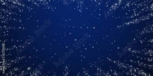 Beautiful snowfall Christmas background. Subtle fl