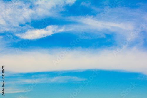 Blue sky with cirrus clouds. Background for design and project.