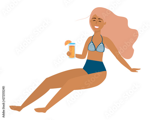 Girl with summer swimwear design