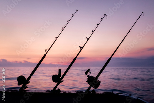 Fishing rods on a fishing boat