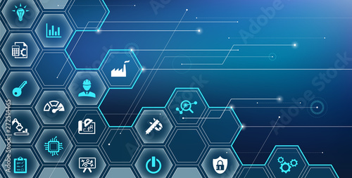commissioning icon concept: testing operability / quality / safety before startup – vector illustration