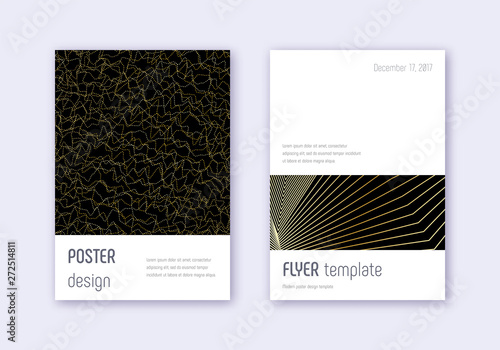 Minimalistic cover design template set. Gold abstr