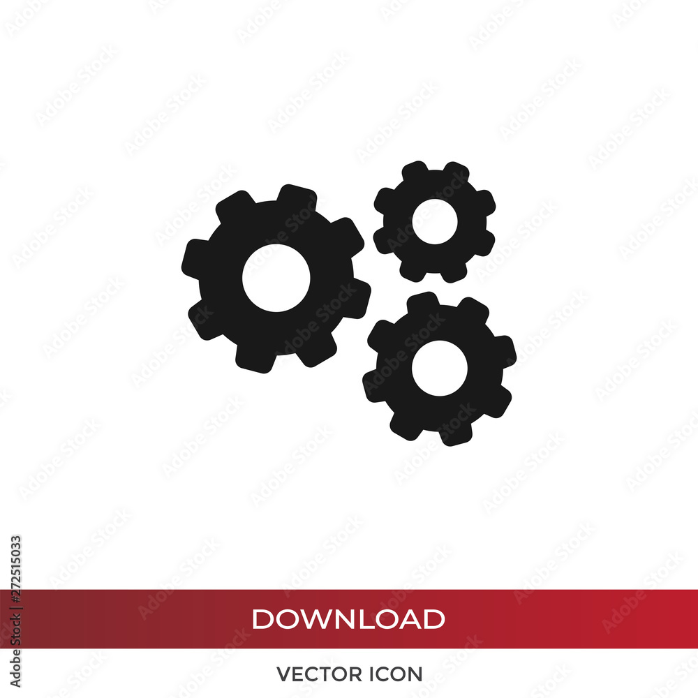 Gears vector icon in modern design style for web site and mobile app Gears vector icon in modern design style for web site and mobile app