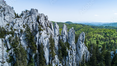 Bijele stijene (White Rocks) is a nature reserve in Croatia famous for its amazing topography. Karst rock formations similar to the stone forest (e.g. Shilin, China) with hundreds of rock pillars. photo