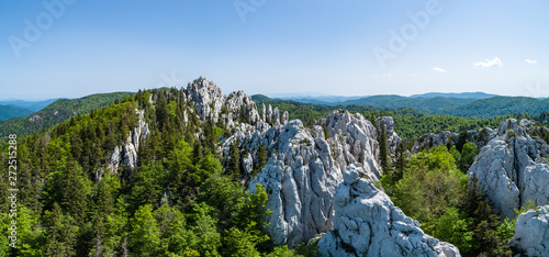 Fototapeta Naklejka Na Ścianę i Meble -  Bijele stijene (White Rocks) is a nature reserve in Croatia famous for its amazing topography. Karst rock formations similar to the stone forest (e.g. Shilin, China) with hundreds of rock pillars.