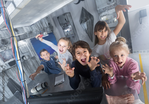 Children playing in bunker quest room