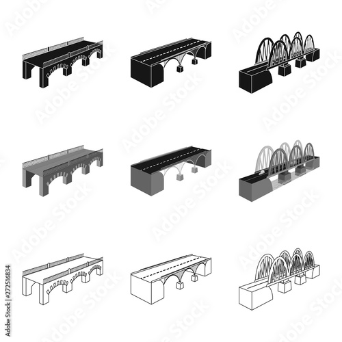 Isolated object of connection and design icon. Collection of connection and side stock symbol for web.