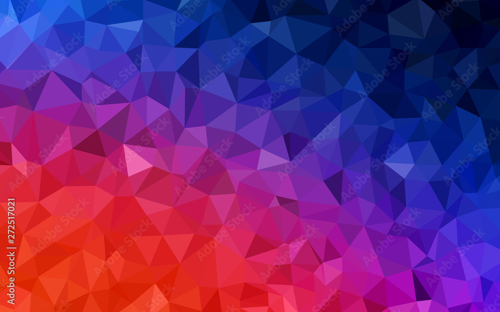 Fototapeta premium Light Blue, Red vector polygonal background.