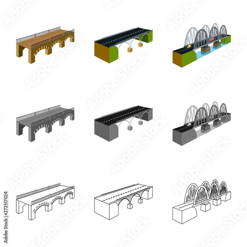 Vector design of connection and design sign. Set of connection and side stock vector illustration.