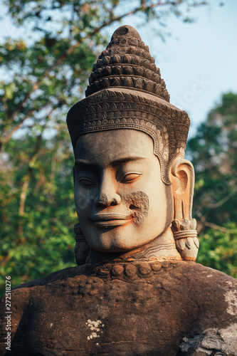 Stone Head of Asura in Angkor Wat