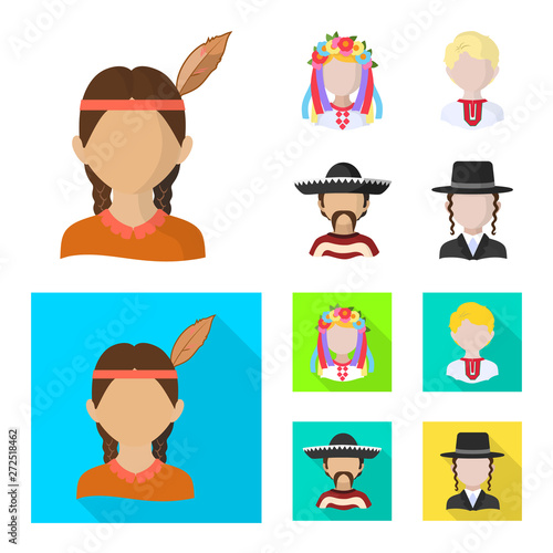 Vector illustration of imitator and resident sign. Set of imitator and culture stock symbol for web.