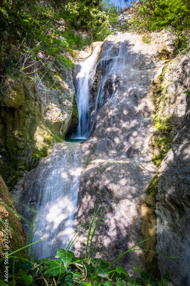 Obraz premium Waterfall Sentonina Staza on Sentonas trail between Rabac and Labin