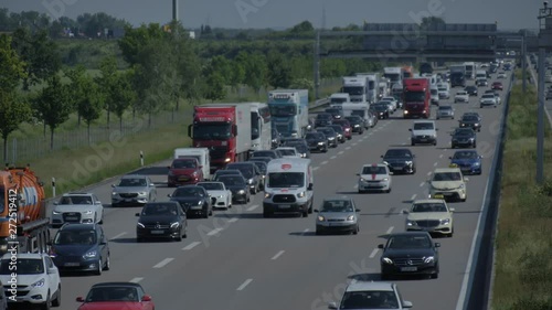 German higway with traffic jam 
