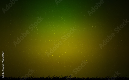 Dark Green, Yellow vector texture with milky way stars.