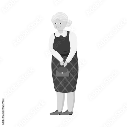 Isolated object of grandmother  and senior  symbol. Collection of grandmother  and old stock symbol for web.