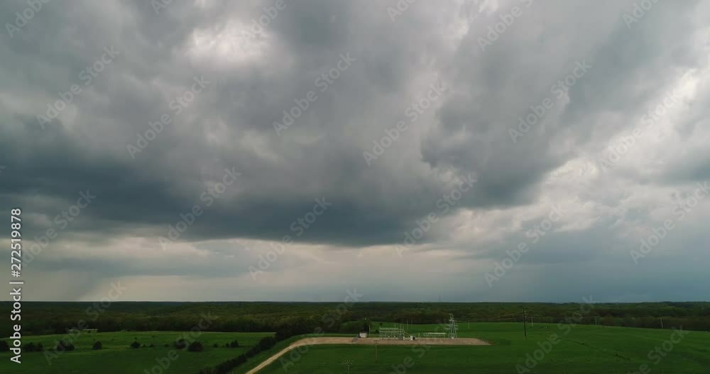 Aerial drone flight of an approaching thunderstorm Aerial drone flight of an approaching thunderstorm