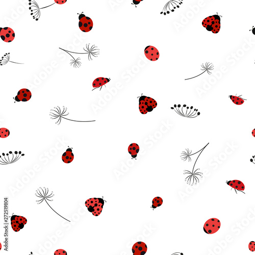 Lady bug and dandelion pattern