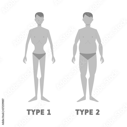 Isolated object of men  and obese  icon. Set of men  and slim  vector icon for stock.
